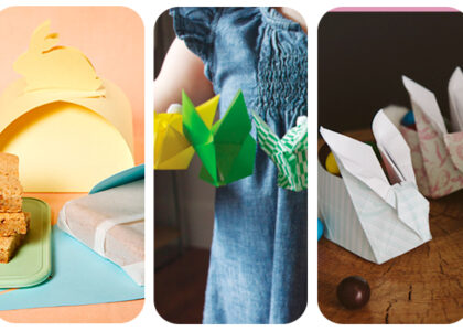 conejitos origami para Pascua