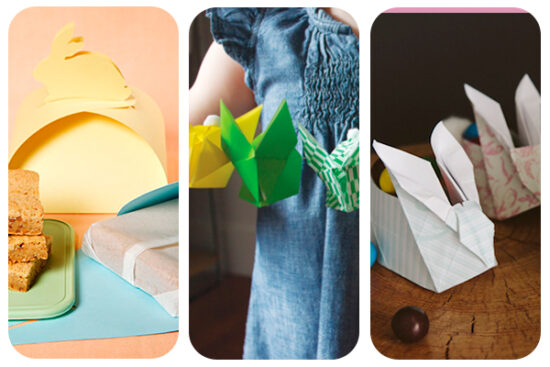 conejitos origami para Pascua