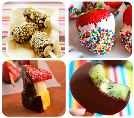 recetas divertidas de fruta y chocolate