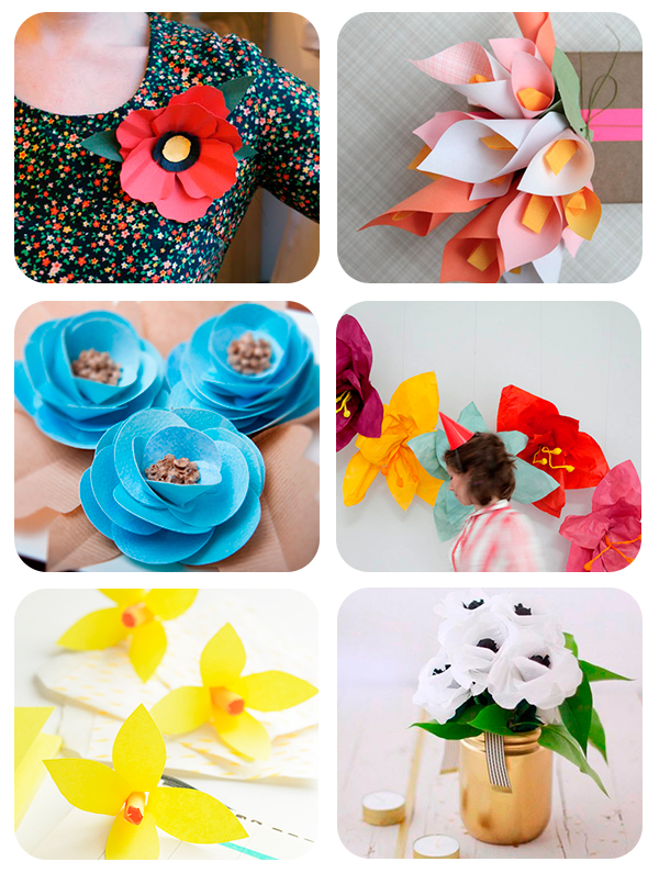 Idea para envolver regalos con flores de papel - Pequeocio