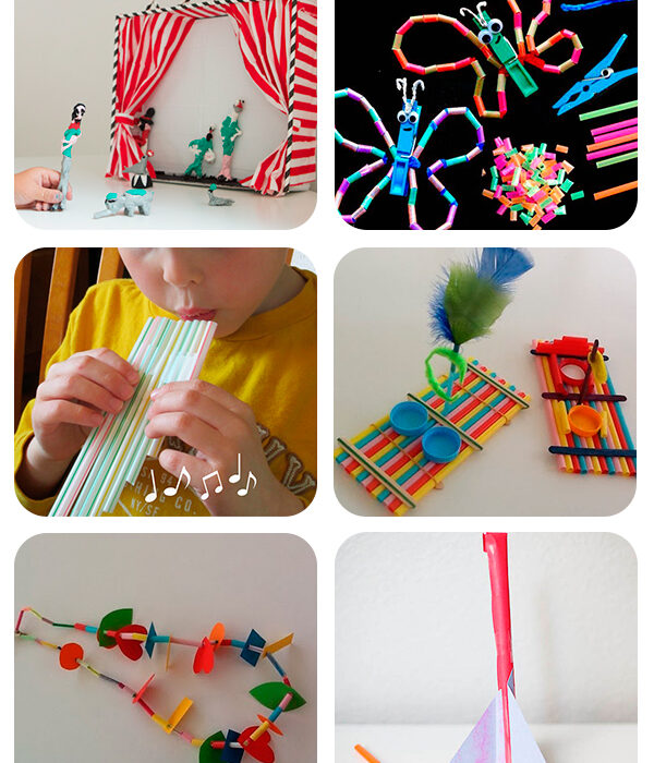 manualidades infantiles con pajitas