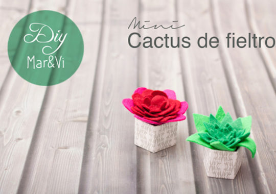 Manualidades con fieltro: mini cactus