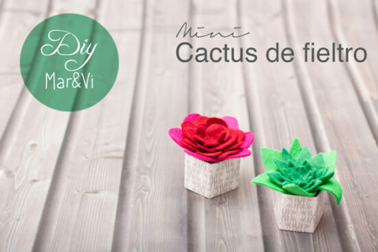 Manualidades con fieltro: mini cactus
