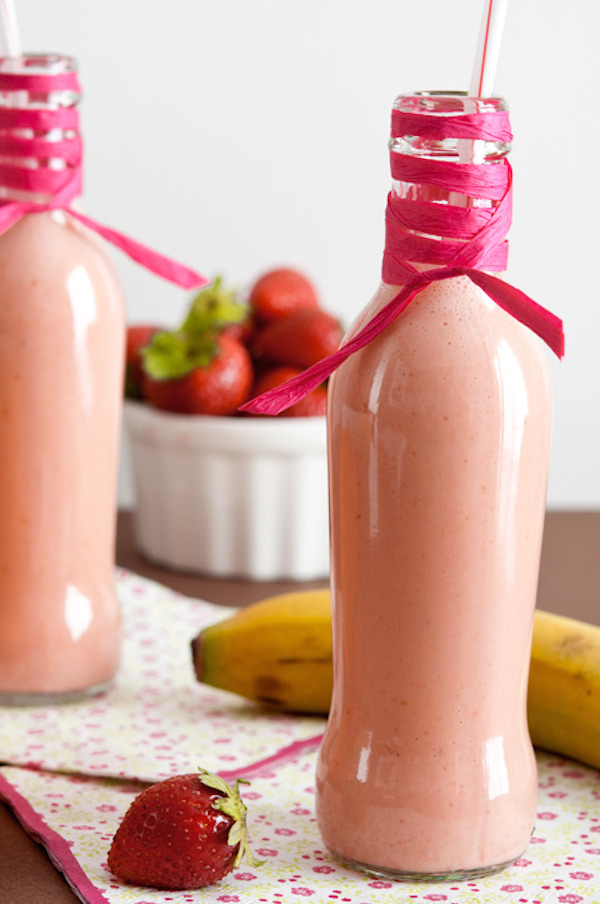 Batidos De Fresa Naranja Y Platano