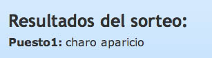 Ganadora Sorteo Mayo 2014