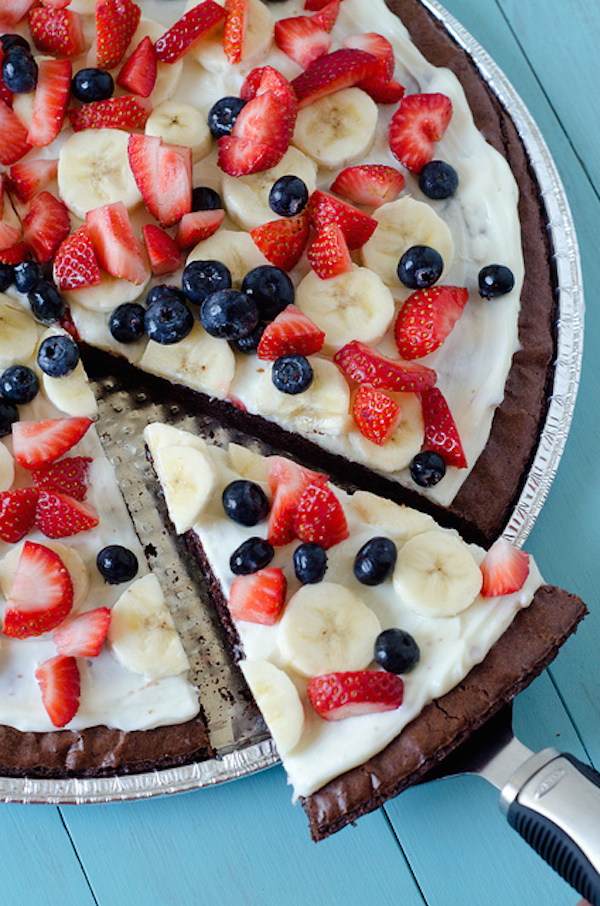 Tarta De Brownies Y Fruta