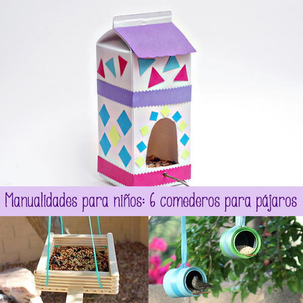 Manualidades infantiles, comederos para pájaros
