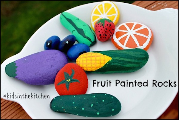 Frutas De Piedras Pintadas