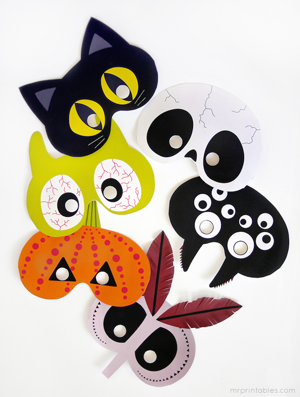 Intrusión cola Gárgaras Máscaras de Halloween para imprimir gratis - Pequeocio
