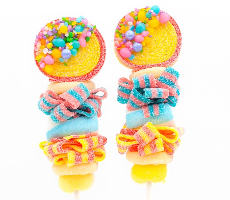 brochetas de chuches cumpleaños