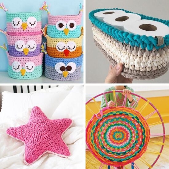 manualidades con trapillo y crochet faciles