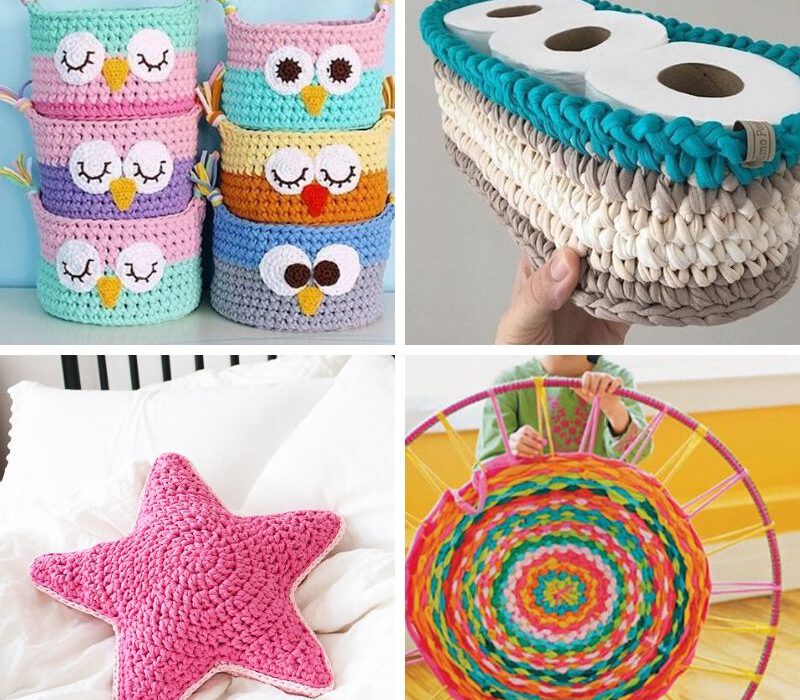 manualidades con trapillo y crochet faciles