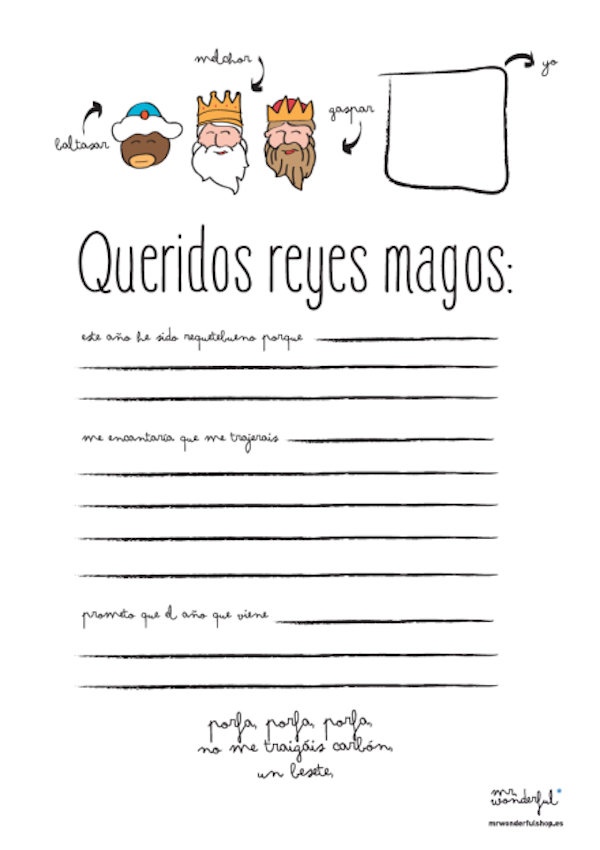 4 cartas de los Reyes Magos (para imprimir gratis) - Pequeocio