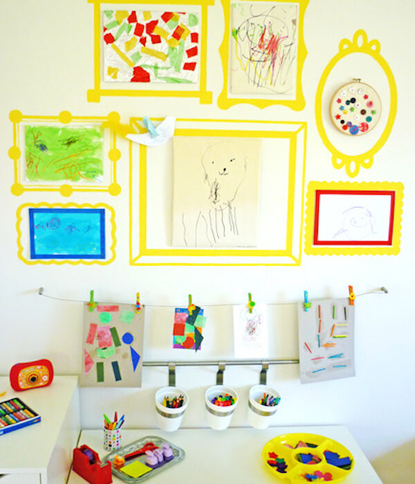 Decorar paredes con los dibujos de los niños - Pequeocio