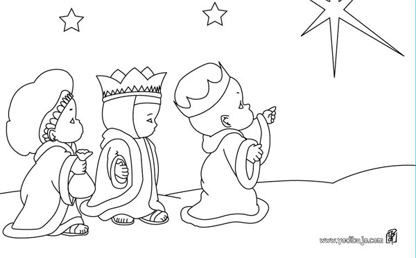 10 dibujos de los Reyes Magos para colorear gratis - Pequeocio