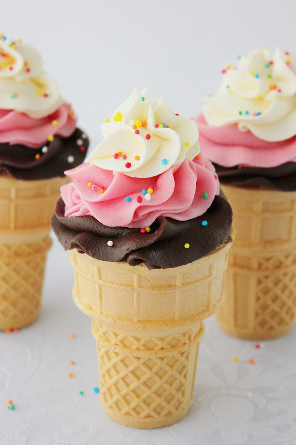 Cupcakes en forma de helado