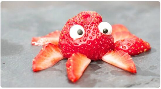 Postres con fresas para niños