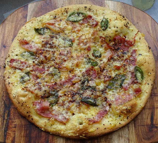 pizza carbonara casera
