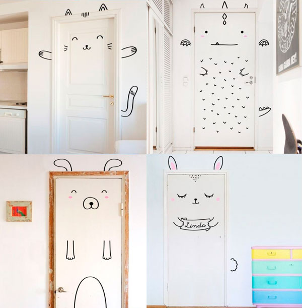 Decorar Las Puertas Infantiles Con Animales Y Monigotes