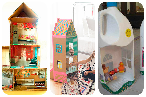 Casa de muñecas cheap material reciclado