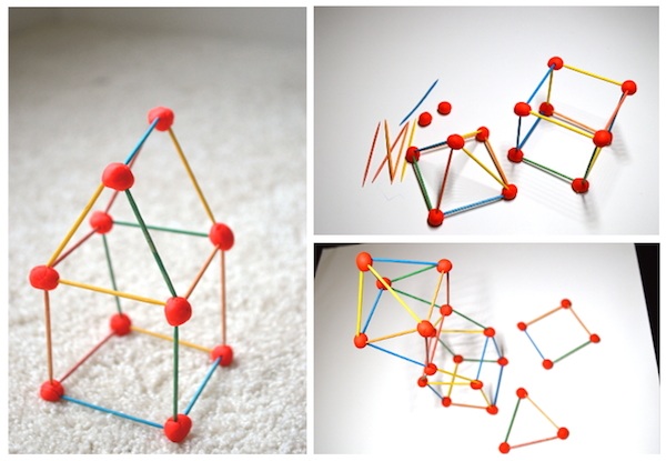 Resultado de imagen de construcciones con espaguetis y plastilina