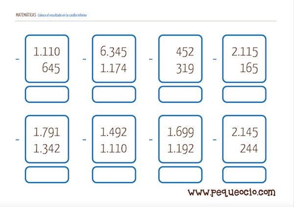 Fichas de matemáticas para descargar