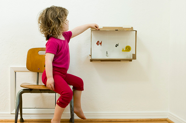 manualidades infantiles: acuario de carton
