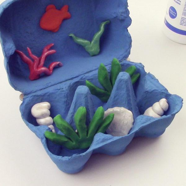 paisaje marino con pasta de modelar