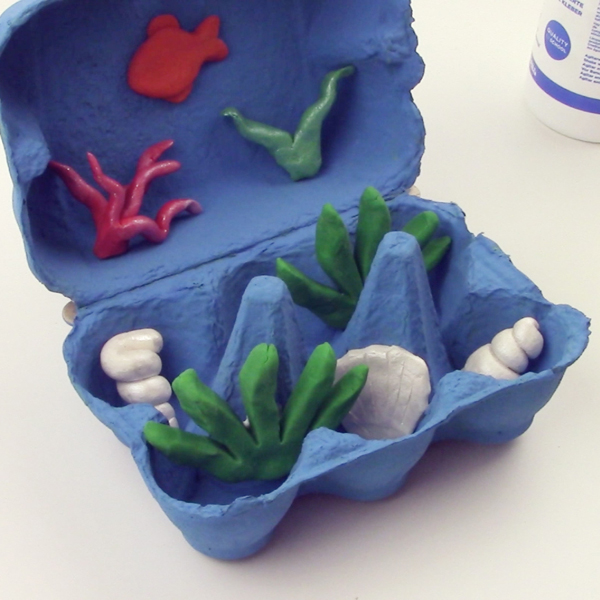 paisaje marino con pasta de modelar