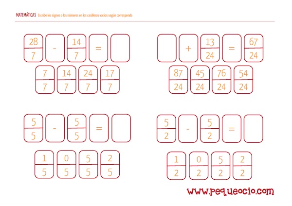 Fichas de matemática para imprimir
