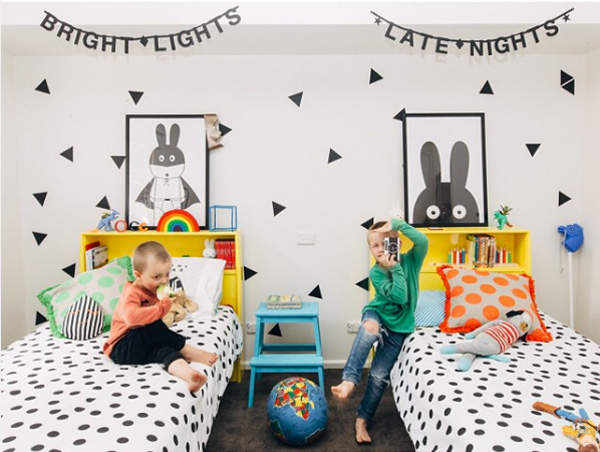 habitaciones infantiles: decoración de paredes con pintura