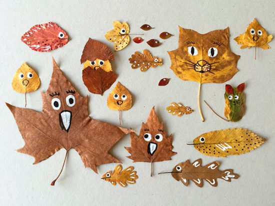 Manualidades para niños con hojas de otoño