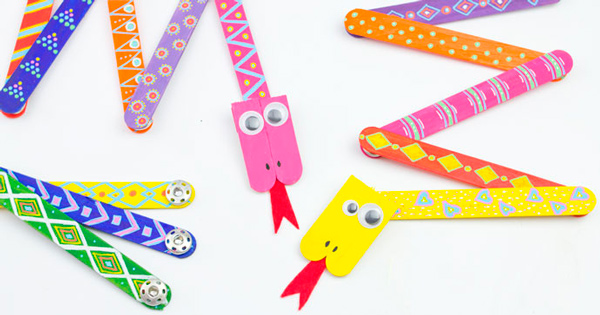 Manualidades infantiles: serpiente de madera