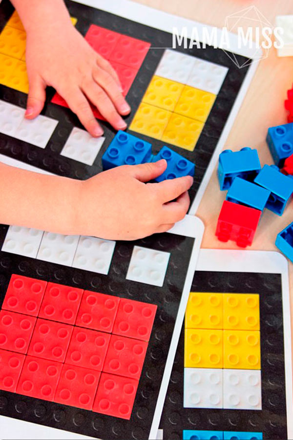 Manualidades infantiles: lego_mondrian