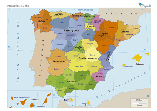 Mapa de España politico