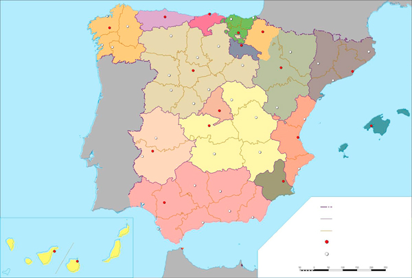 Mapa Mudo De España Por Provincias