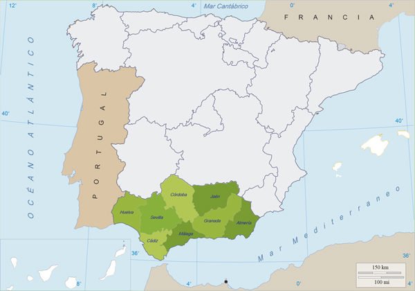 mapa de Andalucía