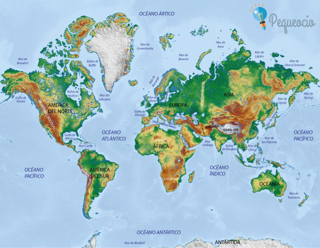 Mapamundi con nombres, Mapamundi para imprimir, Imagenes del mapa