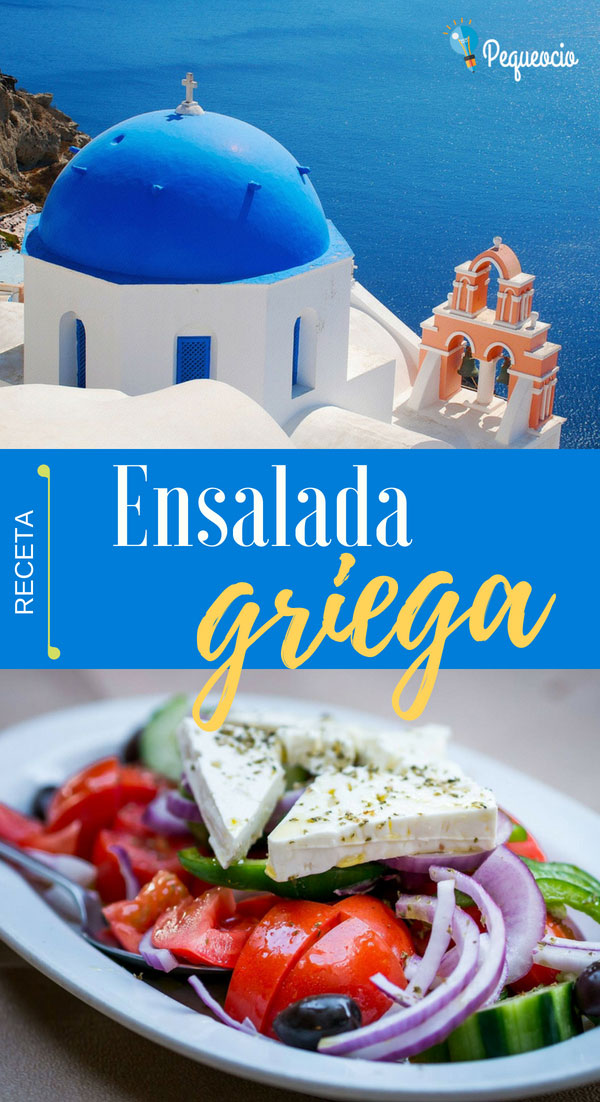 Ensalada griega. Cómo hacer la receta original de la ensalada griega, una ensalada mediterránea con ingredientes como el tomate, pepino, pimiento cebolla, queso feta y aceitunas Kalamata griegas.