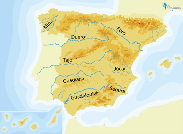 R os De Espa a Y Afluyentes MAPAS Gratis Para Imprimir Pequeocio