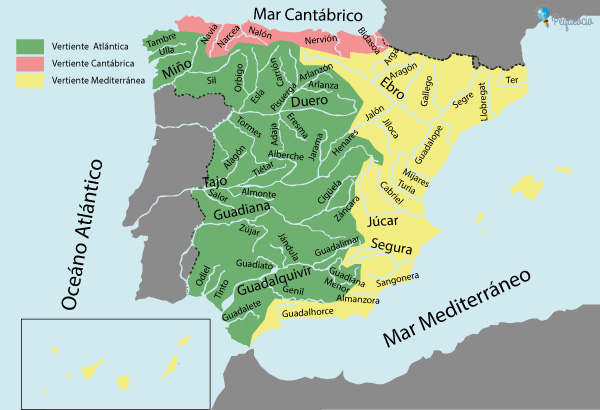 R os De Espa a Y Afluyentes MAPAS Gratis Para Imprimir Pequeocio