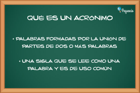 ACRÓNIMO. Qué son los acrónimos, ejemplos - Pequeocio