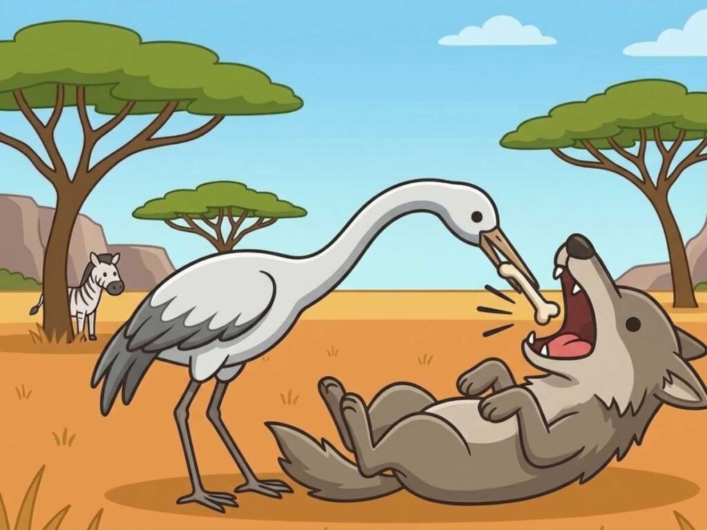 Fábula El Lobo Y La Grulla