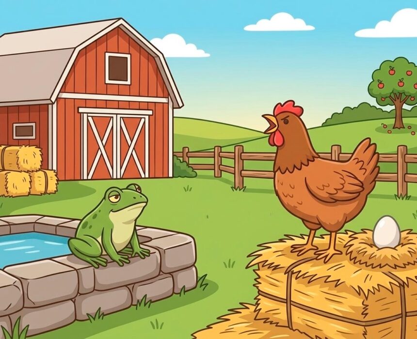 la rana y la gallina fábula de Tomás de Samaniego