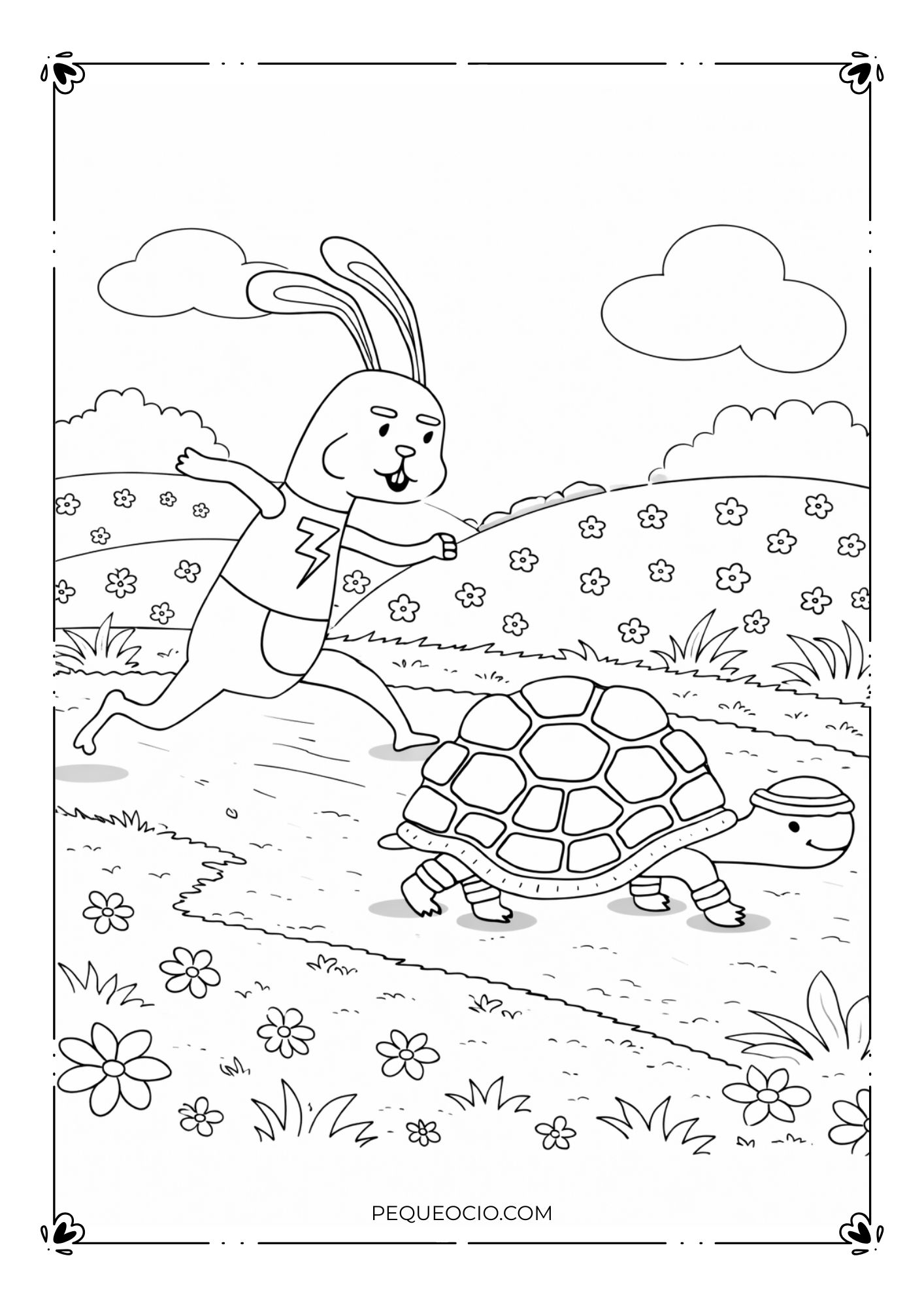 Fábula Corta: &Quot;La Liebre Y La Tortuga&Quot; - Pequeocio Dibujo Para Colorear Fabula La Liebre Y La Tortuga