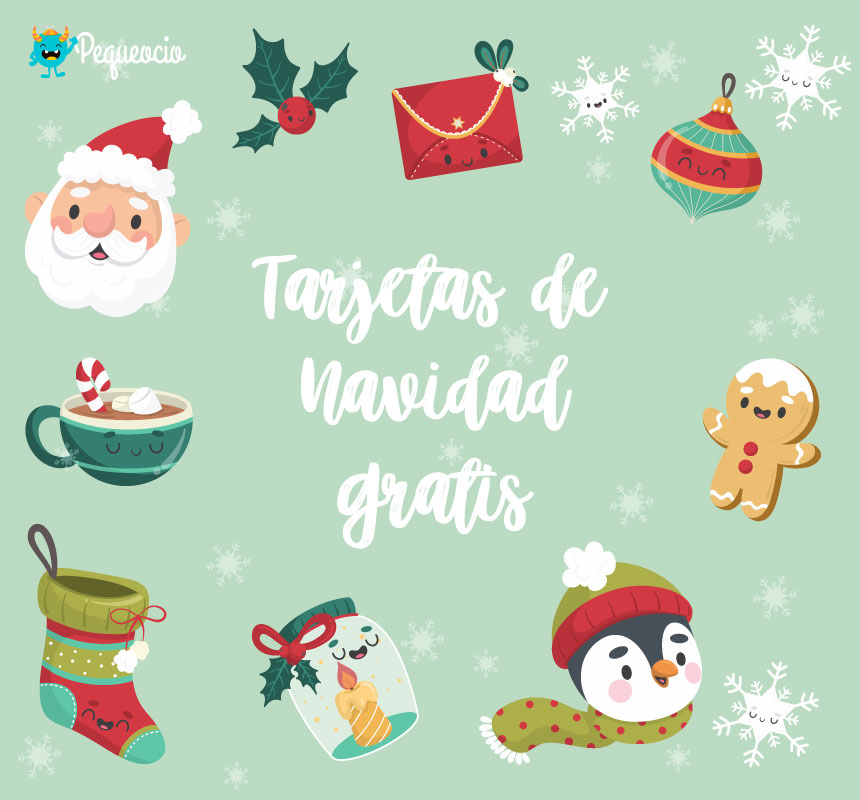 20 TARJETAS NAVIDEÑAS originales [para imprimir gratis] - Pequeocio