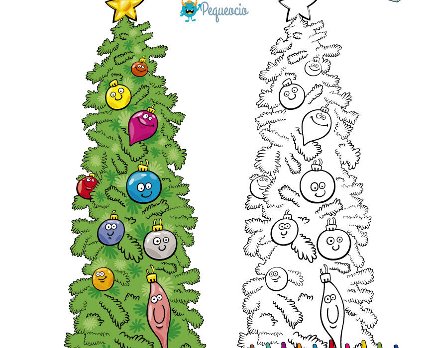 dibujos de árboles de Navidad para imprimir