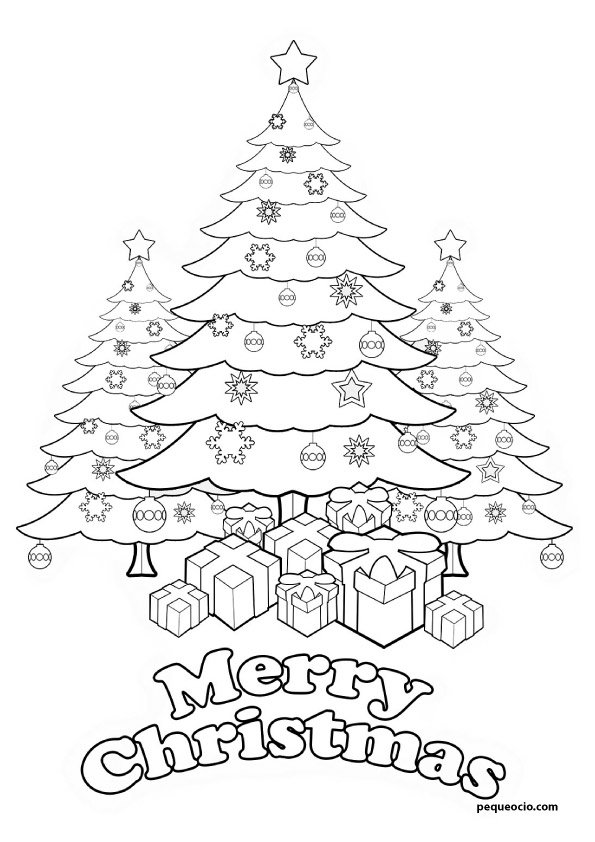 dibujos de árboles de navidad para imprimir