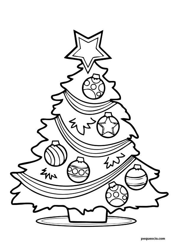 20 árboles de Navidad para colorear (y cómo dibujar un árbol navideño) -  Pequeocio
