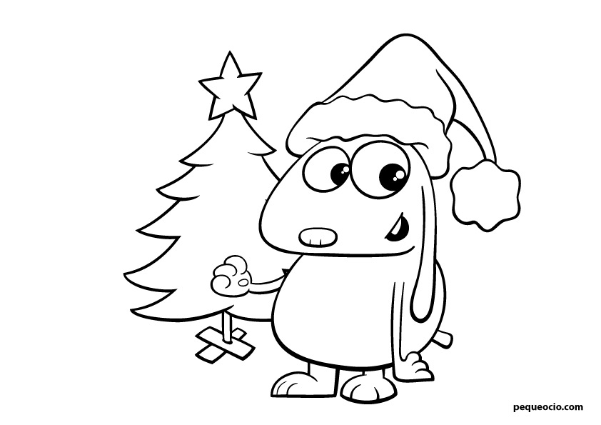 50 dibujos navideños para colorear (dibujos de Navidad fáciles para pintar)  - Pequeocio